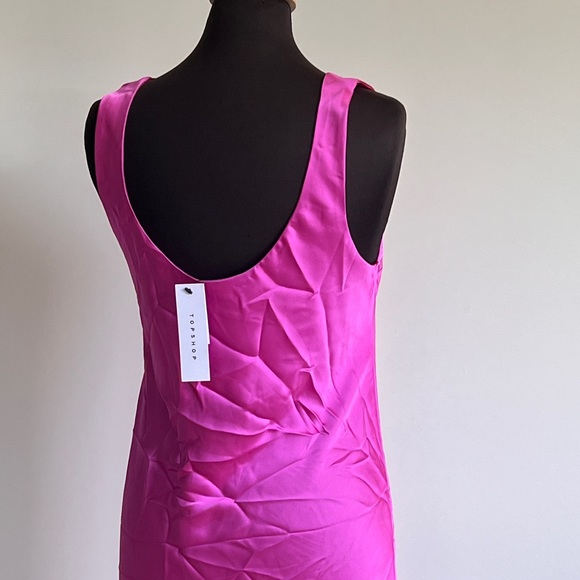 Topshop Slip Hot Pink Dress Size AU 12 - Picture 6 of 8